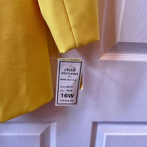 YELLOW CHAD STEVENS 2 PC LADIES SUIT SIZE 16W - Picture 5 of 9